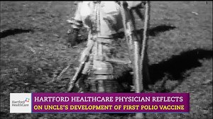 Dr. Erik Salk, Emergency Medicine Physician found himself on the frontlines of the global pandemic. The world changed as we knew it, similarly to the Polio epidemic in the 1950s. Then hope on the horizon with the development of vaccines. Salk's uncle created the first widely used Polio vaccine, the Salk vaccine. Two physicians, two infectious diseases, and two paths to save lives. | Hartford HealthCare | Facebook