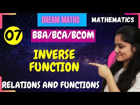 Introduction to inverse function|Chapter realtions and functions|BCA maths
