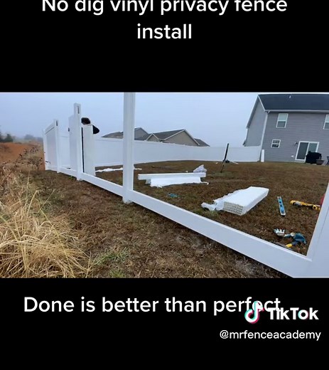 No Dig Vinyl Privacy Fence Post Installation with Driven Steel Post