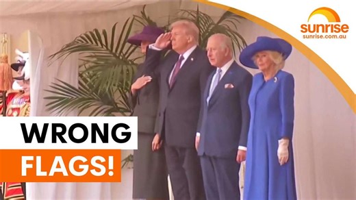 Australian flags mistakenly displayed for King Charles visit