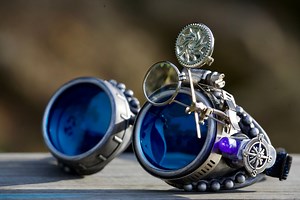 Handmade Steampunk Goggles: Festival Cosplay Accessories With LED Locket - Etsy