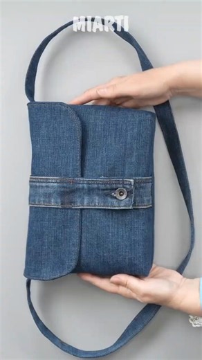 DIY Shoulder Bag from Old Jeans Miarti🪡🧵✂️ 👜