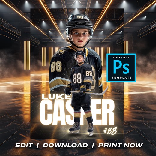 Hockey Trading Card PSD Template Editable Photoshop Sports Card Design Custom Ice Hockey Card Kids Team Athlete Gift Digital Download - Etsy Canada