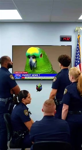 All Cops Beware: Officer Parrot is Watching Closely! 👀🦜 #fblifestyle #jokes #comedy #parrots #cops