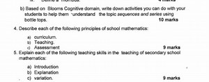 b) Based on Blooms Cognitive domain, write down activities you ... | Filo