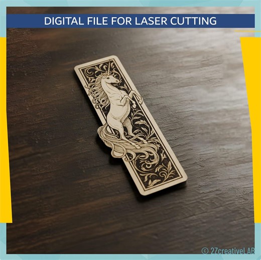 Unicorn Bookmark SVG | Gothic Fantasy Laser Cut File for Wood, Glowforge Engraved Bookmark Template - Etsy Canada