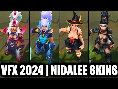 ALL NIDALEE SKINS SPOTLIGHT FINAL VFX UPDATE 2024 | League of Legends