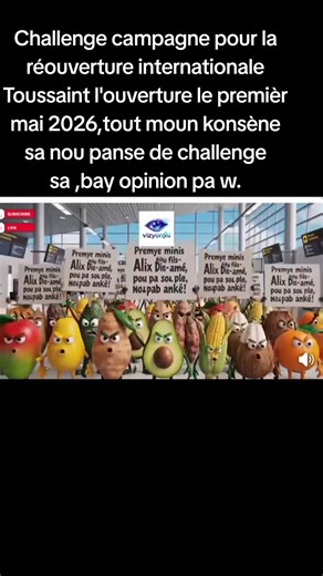 Challenge campagne pour la réouverture internationale Toussaint l'ouverture le premièr mai 2026,tout moun konsène sa nou panse de challenge sa ,bay opinion pa w.