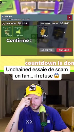 Unchained tente de scam un fan refusant