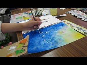 海と光 水彩 描いてみた（オリジナル）