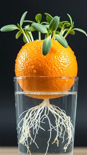 Orange Growing in Water Timelapse | Citrus Seed Regrowth Experiment #timelapse #gardening #science