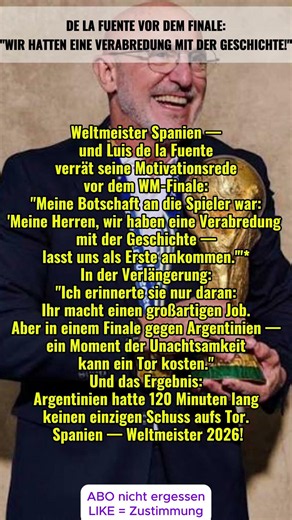 De la Fuente: 'Wir hatten eine Verabredung mit der Geschichte!' – So motivierte er Spanien!