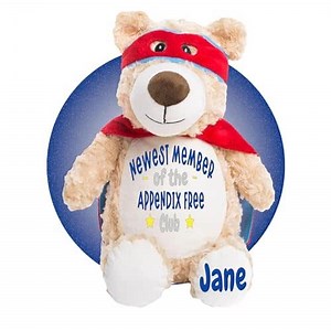 Appendectomy Gifts for Kids Post Surgery - Personalized Appendix 17" Plush - Appendectomy Surgery Recovery Items - Surgery Recovery Gifts for Kids - Appendix Removal Get Well Soon