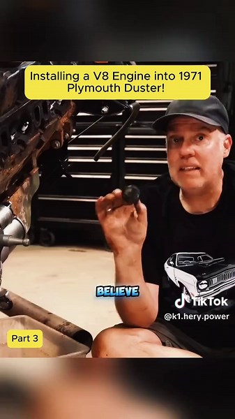 Installing a V8 Engine into 1971 Plymouth Duster!3#engine #engineering #car #projectcar #fyp