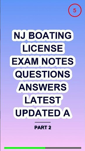 NJ Boating License Exam Notes Questions Answers La