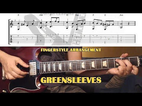 GREENSLEEVES Fingerstyle / Fingerpicking GUITAR LESSON TUTORIAL + TAB - Easy Fingerstyle Song