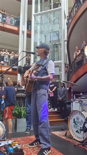 Nathan Evans performs Home, his Scotland World Cup song, at Glasgow’s Princes Square 𝘝𝘐𝘋𝘌𝘖: 𝘊𝘰𝘭𝘪𝘯 𝘔𝘦𝘢𝘳𝘯𝘴