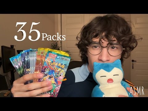 ASMR ⏾ Opening 35 Pokémon Packs ☆ 6 Different Sets 💤