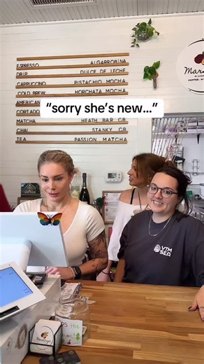 In my defense, technology is hard. 💜 Come & see us! Open 8-6 daily! Open Thanksgiving Day, 8-12! (Jules wanted to- because she’s a caffeine angel). #viral #trending #funny | Maracuya by Llama Restaurant