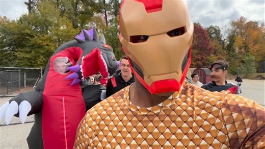 MCJROTC cadets doing a Halloween costume fun run and the dragon is about to be a run drop 🤣 | Mount Vernon High School Marine Corps JROTC