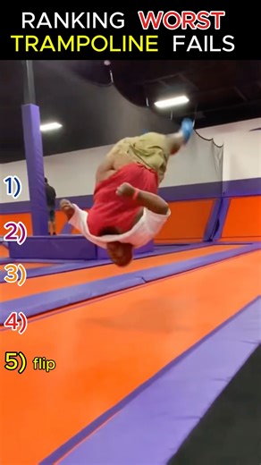 Ranking the worst trampoline fails😭😭 #shorts