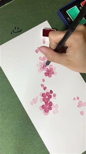 Beautiful Tree Drawing with Pink & Green Leaf 🌸🌿