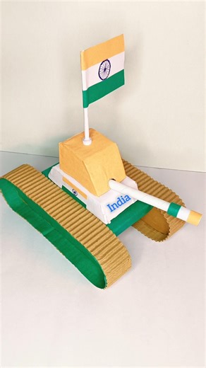DIY Cardboard Indian Army Tank Model | Easy Craft for Kids #shorts #viral #craft #diy