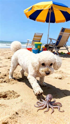 Poodle Saves the Day. Poodle V, Curious Every Day~What is an octopus? #puppy #doglife #cute