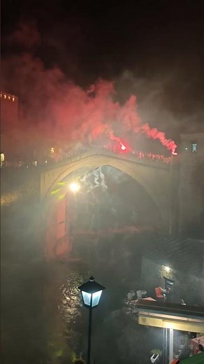 2025 Mostar Bridge Jumpers Honored in Epic Night Ceremony with Red Flares 🔥