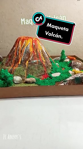 Maqueta Volcán con estructura interna para simular una erupción. Reali...