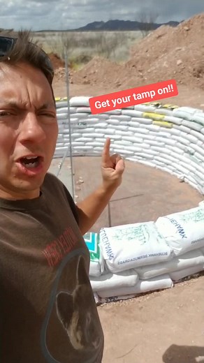 Course 12 of our #earthbag #rainwaterharvesting #cistern complete time to #getourtampon #earthenbuilding #alternative #arizona