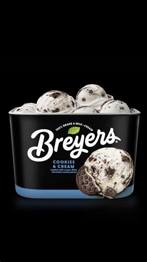 Crunchy cookie pieces and rich, creamy vanilla. Breyers Cookies & Cream. Better starts with Breyers. | Breyers