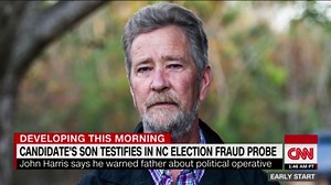 GOP candidate tears up as son testifies in fraud hearing