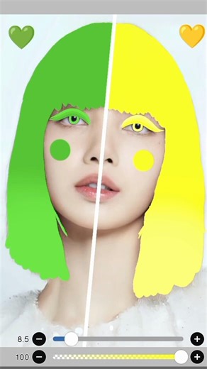 Green💚 & Yellow💛 color hair on Lisa #blackpink #lisa #ibispaintx #edit