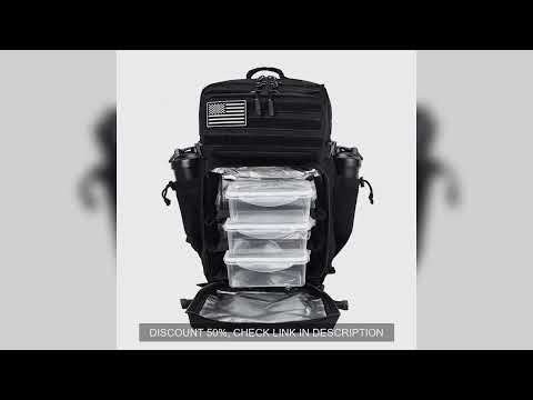 LHI 45L Meal Management Backpack Tactical Lunch Athletes Gym Bag Adults Insulated Fitness Sports Ruc