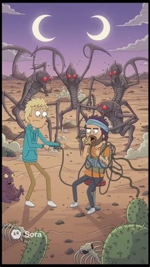 Alien Bug Attack in Twin Moon Desert | Sci-Fi Comedy Short (AI Animation) #aianimation