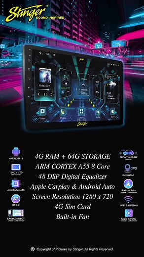 Stinger T5 Max 4 64 8Core Android Player with Carplay