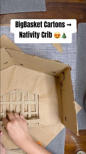 DIY Nativity Crib 🎄📦 | Made Using BigBasket Cartons⭐️
