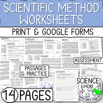 Scientific Method Worksheets and Mini Assessment