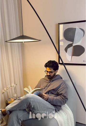 📖✨ Set the perfect reading mood with the Ryōshi Floor Lamp! Its natural light hues bring warmth and brightness to any space, even where sunlight is scarce. 🌤️💡 With its sleek, minimal design and easy-to-move frame, Ryōshi follows you wherever you need that cozy glow. Where would you place it? Let us know in the comments! 👇🖤 #RyoshiLamp #CozyVibes #ReadingNook #HomeAesthetic #MinimalistDecor #LightingGoals #AngelosLighting #lighting #angeloslighting #LightingEgypt #HomeLighting #ModernLighti