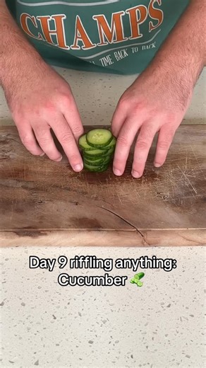 Chip Tricks on Instagram: "Riffling cucumber 🥒 Pick a pickle any pickle. #Chiptricks"