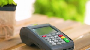 Contactless payment with smartphone. Wireless payment concept