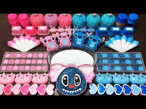 RELAXING WITH CLAY PIPING BAGS VS PINK & BLUE ! Mixing Random Things Into Slime