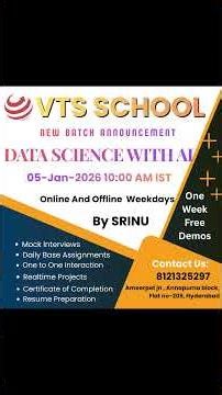 Data Science with AI New Batch | VTS SCHOOL | SRINU