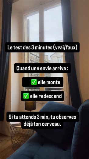 Orlane | Diététicienne & Hypnothérapeute Paris on Instagram: "Petit test simple : l’envie, c’est une vague. Elle monte… puis elle redescend. La prochaine fois : ⏱️ tu attends 3 minutes 🌬️ tu respires 3 fois 👀 tu observes ce que ton cerveau raconte Ce n’est pas “résister”. C’est reprendre un peu de pilotage sur l’automatique. Si tu veux que je te donne d’autres micro-outils : DM “CALME”. #gestiondesenvies #pulsion #hypnose"