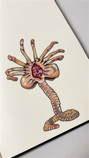 face hugger front#alien #xenomorph #facehugger #horror #fyp