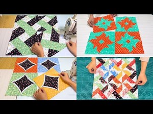 ✅ 4 Beautiful and Easy Quilting Block Patterns for Beginners from Scraps of Fabric