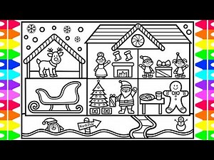 How to Draw Christmas Characters for Kids ❤️💚Christmas Characters Drawings and Coloring Pages