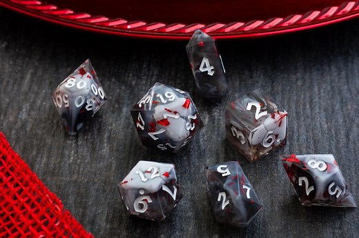 Smoke and Blood Red Handmade Resin Dice Set RPG Game DND MTG Tabletop Gaming - Etsy
