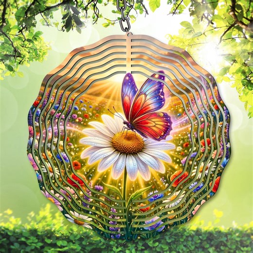 Butterfly Wind Spinner PNG, Floral Sublimation Design, Flower Garden Spinner Template, Colorful Yard Decor, DIY Gift, (digital Download) - Etsy
